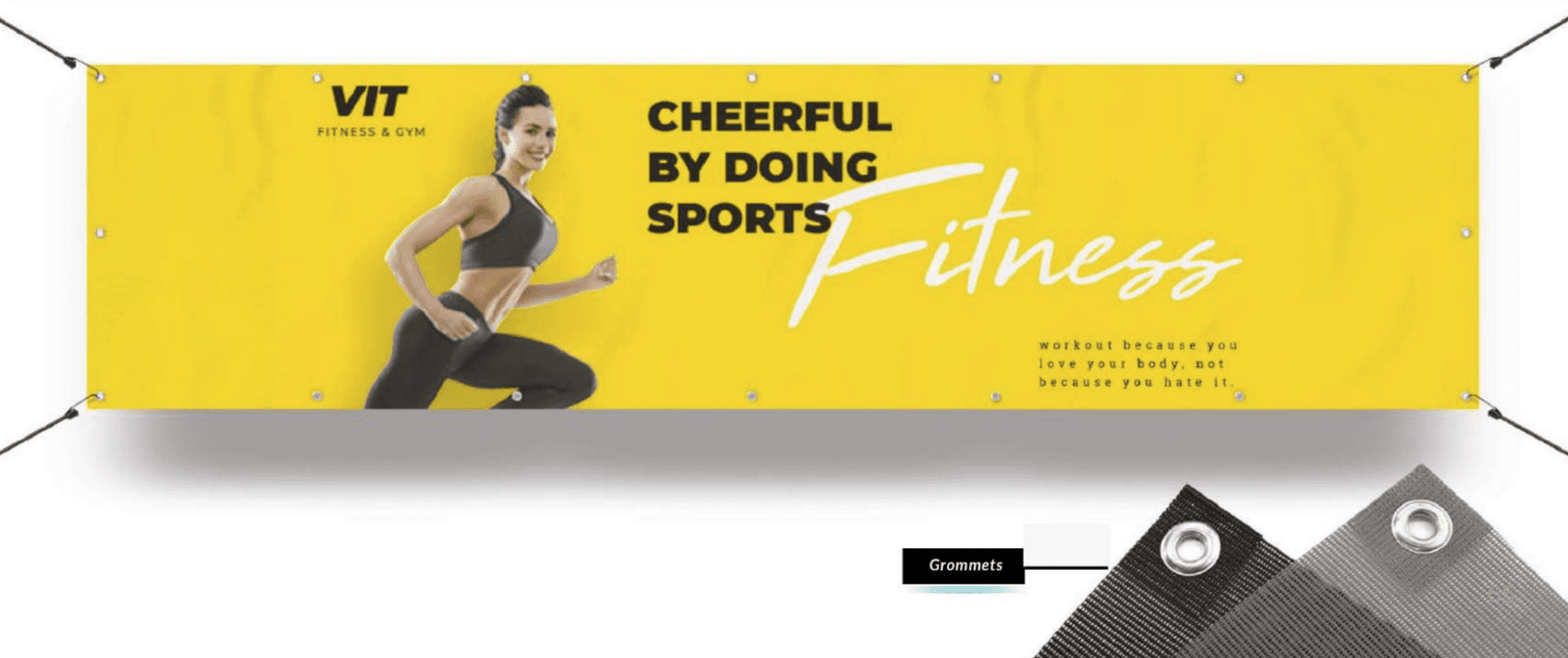 Custom printed vinyl banner with vibrant graphics